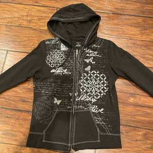 vintage dkny black zip up jacket